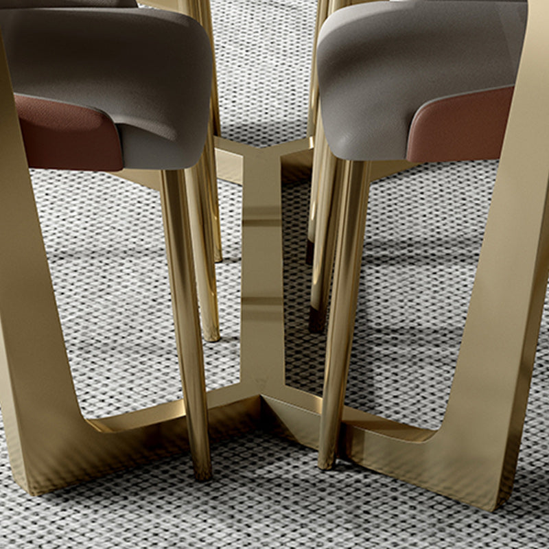 Glam 1/4/5/7 Pieces White Dining Table Set with Sintered Stone Top Scalable Dinette Set Clearhalo 'Dining Room Sets' 'Dining Tables & Seating' 'dining_room_set' 'furn' 'furn_dining_room_set' 'Furniture' 'furniture_dining_room_set' 'Kitchen & Dining Furniture' 4706359