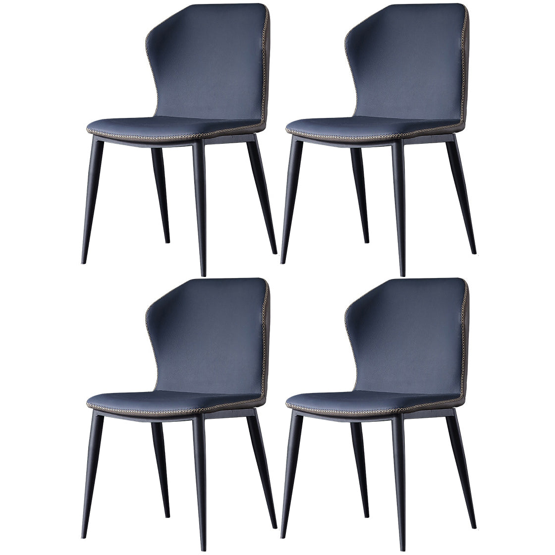 Modern 1/4/5/6/7/9 Pieces White Dining Table Set with Sintered Stone Top Round Dinette Set 4 Blue Chairs Clearhalo 'Dining Room Sets' 'Dining Tables & Seating' 'dining_room_set' 'furn' 'furn_dining_room_set' 'Furniture' 'furniture_dining_room_set' 'Kitchen & Dining Furniture' 4706367