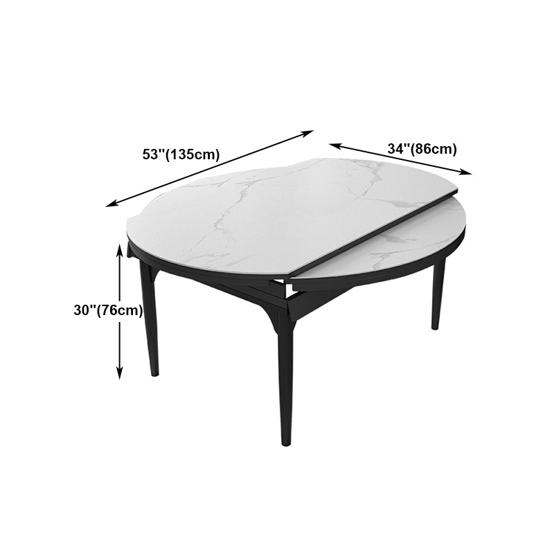 Modern 1/4/5/6/7/9 Pieces White Dining Table Set with Sintered Stone Top Round Dinette Set Clearhalo 'Dining Room Sets' 'Dining Tables & Seating' 'dining_room_set' 'furn' 'furn_dining_room_set' 'Furniture' 'furniture_dining_room_set' 'Kitchen & Dining Furniture' 4706373
