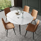 Contemporary 1/4/5/6 Pieces Dining Set Round Sintered Stone Dining Room Set 6 Pieces: Table, 5 Chairs Clearhalo 'Dining Room Sets' 'Dining Tables & Seating' 'dining_room_set' 'furn' 'furn_dining_room_set' 'Furniture' 'furniture_dining_room_set' 'Kitchen & Dining Furniture' 4706375