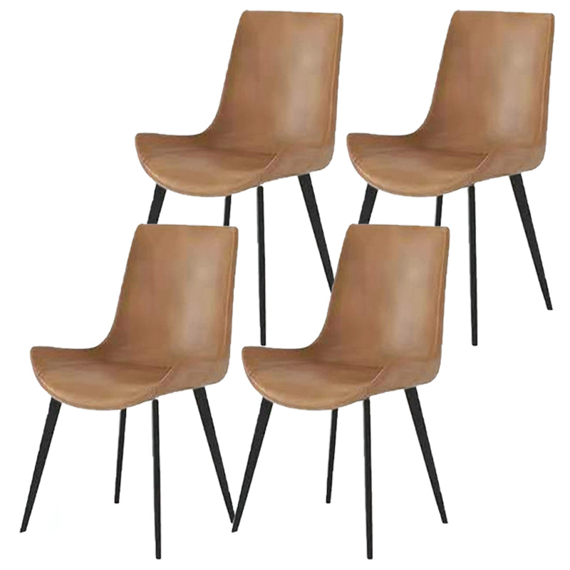 Contemporary 1/4/5/6 Pieces Dining Set Round Sintered Stone Dining Room Set 4 Brown Chairs Clearhalo 'Dining Room Sets' 'Dining Tables & Seating' 'dining_room_set' 'furn' 'furn_dining_room_set' 'Furniture' 'furniture_dining_room_set' 'Kitchen & Dining Furniture' 4706376