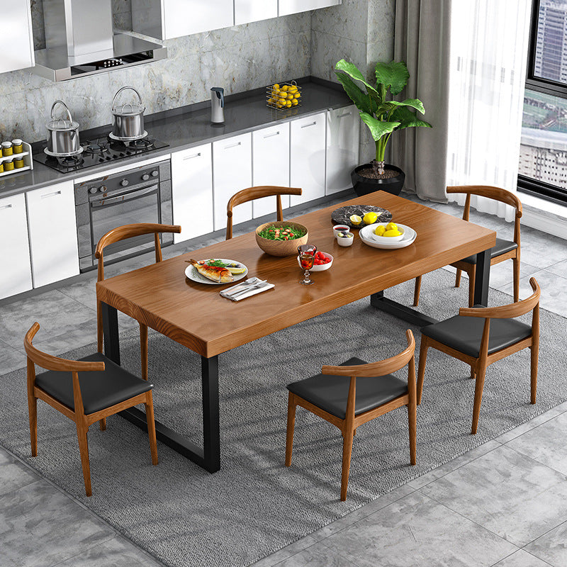 Industrial 1/2/7 Pieces Dinette Set Solid Wood Dining Table and Chairs Clearhalo 'Dining Room Sets' 'Dining Tables & Seating' 'dining_room_set' 'furn' 'furn_dining_room_set' 'Furniture' 'furniture_dining_room_set' 'Kitchen & Dining Furniture' 4706389