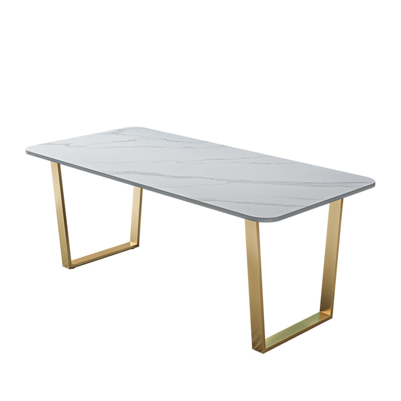 Nordic 1/2/5/7 Pieces Dining Set Sintered Stone Dining Table with Chairs White 79"L x 31"W Clearhalo 'Dining Room Sets' 'Dining Tables & Seating' 'dining_room_set' 'furn' 'furn_dining_room_set' 'Furniture' 'furniture_dining_room_set' 'Kitchen & Dining Furniture' 4706444