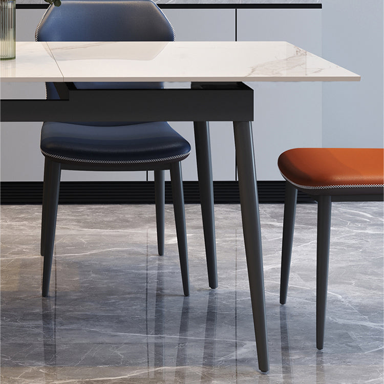 Modern 1/4/5/7 Pieces Dinette Set with White Sintered Stone Scalable Dining Table Set Clearhalo 'Dining Room Sets' 'Dining Tables & Seating' 'dining_room_set' 'furn' 'furn_dining_room_set' 'Furniture' 'furniture_dining_room_set' 'Kitchen & Dining Furniture' 4706492