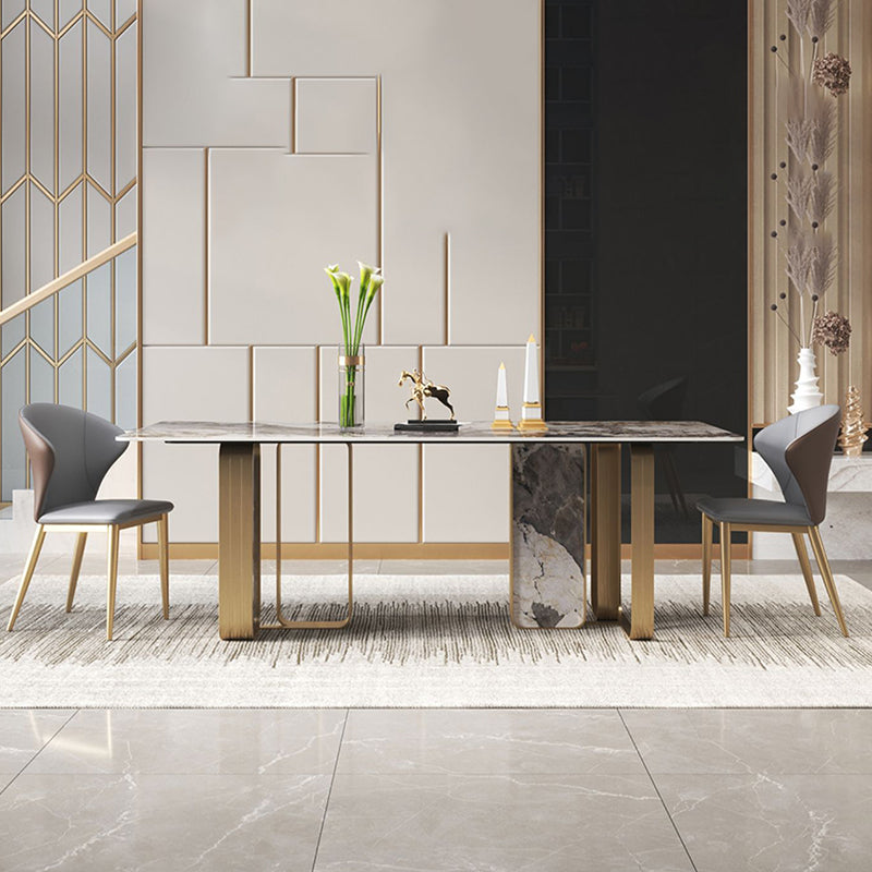 Glam 1/3/4/5/6/7/8/9 Pieces Dinette Set Sintered Stone Dining Room Set 3 Pieces: Table, 2 Chairs Clearhalo 'Dining Room Sets' 'Dining Tables & Seating' 'dining_room_set' 'furn' 'furn_dining_room_set' 'Furniture' 'furniture_dining_room_set' 'Kitchen & Dining Furniture' 4706500