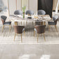 Glam 1/3/4/5/6/7/8/9 Pieces Dinette Set Sintered Stone Dining Room Set 8 Pieces: Table, 7 Chairs Clearhalo 'Dining Room Sets' 'Dining Tables & Seating' 'dining_room_set' 'furn' 'furn_dining_room_set' 'Furniture' 'furniture_dining_room_set' 'Kitchen & Dining Furniture' 4706502