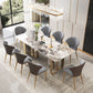 Glam 1/3/4/5/6/7/8/9 Pieces Dinette Set Sintered Stone Dining Room Set 9 Pieces: Table, 8 Chairs Clearhalo 'Dining Room Sets' 'Dining Tables & Seating' 'dining_room_set' 'furn' 'furn_dining_room_set' 'Furniture' 'furniture_dining_room_set' 'Kitchen & Dining Furniture' 4706510