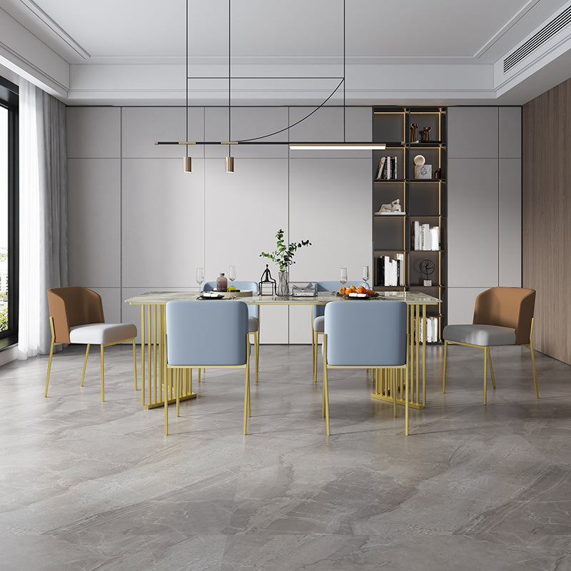 Glam 1/5 Pieces Dining Set Rectangle Stone Dining Table for Dining Room Clearhalo 'Dining Room Sets' 'Dining Tables & Seating' 'dining_room_set' 'furn' 'furn_dining_room_set' 'Furniture' 'furniture_dining_room_set' 'Kitchen & Dining Furniture' 4706518