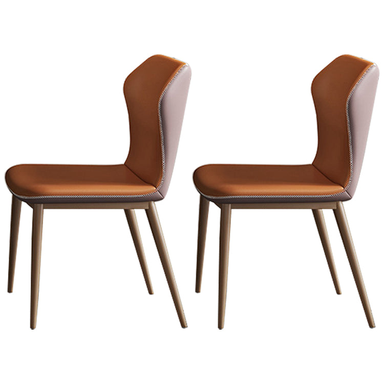 Glam 1/2/5/7 Pieces Dinette Set with Grey Sintered Stone Top Rectangle Dining Table Set 2 Orange Chairs Clearhalo 'Dining Room Sets' 'Dining Tables & Seating' 'dining_room_set' 'furn' 'furn_dining_room_set' 'Furniture' 'furniture_dining_room_set' 'Kitchen & Dining Furniture' 4706540