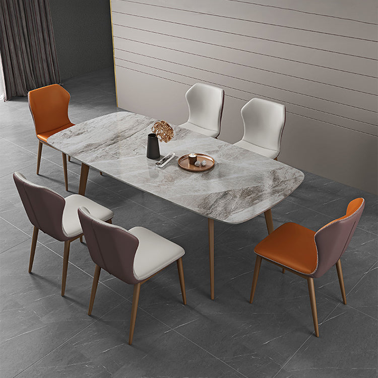 Glam 1/2/5/7 Pieces Dinette Set with Grey Sintered Stone Top Rectangle Dining Table Set Clearhalo 'Dining Room Sets' 'Dining Tables & Seating' 'dining_room_set' 'furn' 'furn_dining_room_set' 'Furniture' 'furniture_dining_room_set' 'Kitchen & Dining Furniture' 4706544
