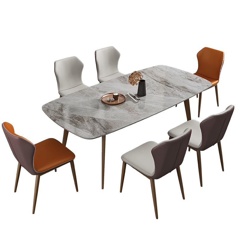 Glam 1/2/5/7 Pieces Dinette Set with Grey Sintered Stone Top Rectangle Dining Table Set Clearhalo 'Dining Room Sets' 'Dining Tables & Seating' 'dining_room_set' 'furn' 'furn_dining_room_set' 'Furniture' 'furniture_dining_room_set' 'Kitchen & Dining Furniture' 4706550