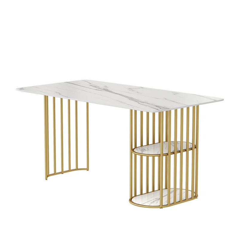 Glam 1/2/5 Pieces Dining Set Rectangle Stone Dining Table Set for Kitchen White 70.9"L x 35.4"W Clearhalo 'Dining Room Sets' 'Dining Tables & Seating' 'dining_room_set' 'furn' 'furn_dining_room_set' 'Furniture' 'furniture_dining_room_set' 'Kitchen & Dining Furniture' 4706563