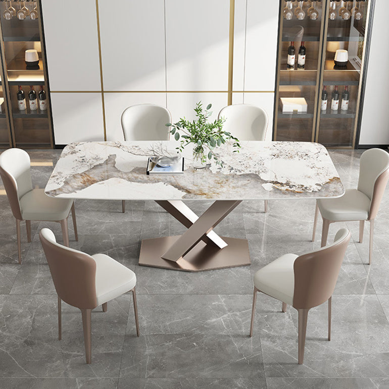 Modern 1/2/5/7 Pieces Dinette Set Sintered Stone Dining Table Set Clearhalo 'Dining Room Sets' 'Dining Tables & Seating' 'dining_room_set' 'furn' 'furn_dining_room_set' 'Furniture' 'furniture_dining_room_set' 'Kitchen & Dining Furniture' 4706576