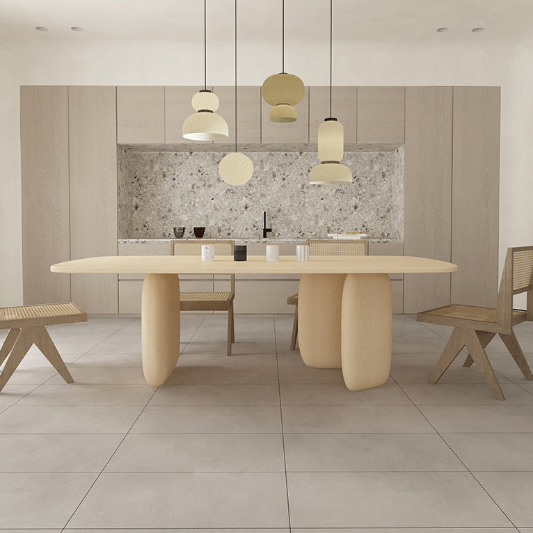Modern 1/2/4/5 Pieces Rectangle Dining Set Pine Wood Dining Table with Chairs Clearhalo 'Dining Room Sets' 'Dining Tables & Seating' 'dining_room_set' 'furn' 'furn_dining_room_set' 'Furniture' 'furniture_dining_room_set' 'Kitchen & Dining Furniture' 4706593