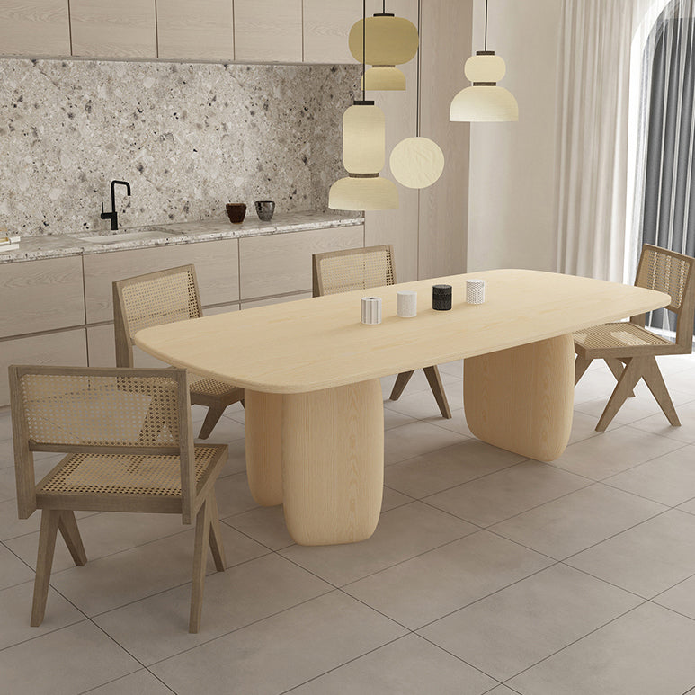 Modern 1/2/4/5 Pieces Rectangle Dining Set Pine Wood Dining Table with Chairs Clearhalo 'Dining Room Sets' 'Dining Tables & Seating' 'dining_room_set' 'furn' 'furn_dining_room_set' 'Furniture' 'furniture_dining_room_set' 'Kitchen & Dining Furniture' 4706594