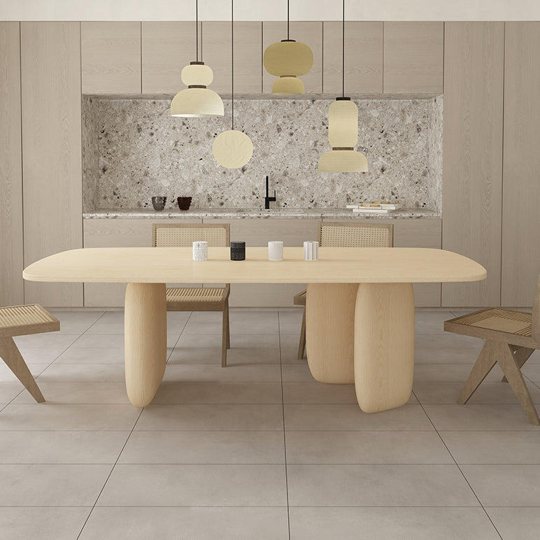 Modern 1/2/4/5 Pieces Rectangle Dining Set Pine Wood Dining Table with Chairs Clearhalo 'Dining Room Sets' 'Dining Tables & Seating' 'dining_room_set' 'furn' 'furn_dining_room_set' 'Furniture' 'furniture_dining_room_set' 'Kitchen & Dining Furniture' 4706595