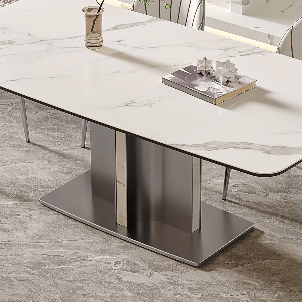 Contemporary 1/4/5/7 Pieces Dining Set Metal Dining Table Set Clearhalo 'Dining Room Sets' 'Dining Tables & Seating' 'dining_room_set' 'furn' 'furn_dining_room_set' 'Furniture' 'furniture_dining_room_set' 'Kitchen & Dining Furniture' 4706623