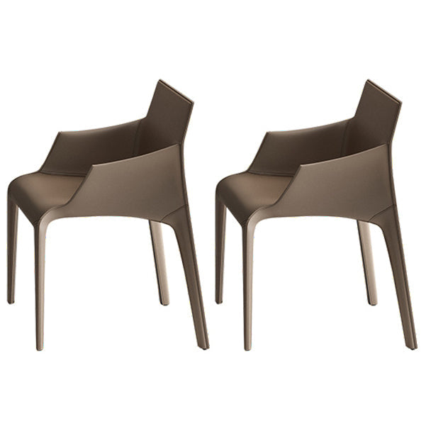 Contemporary 1/2/4/5/7 Pieces Dining Set Metal Dining Table Set 2 Brown Chairs Clearhalo 'Dining Room Sets' 'Dining Tables & Seating' 'dining_room_set' 'furn' 'furn_dining_room_set' 'Furniture' 'furniture_dining_room_set' 'Kitchen & Dining Furniture' 4706661