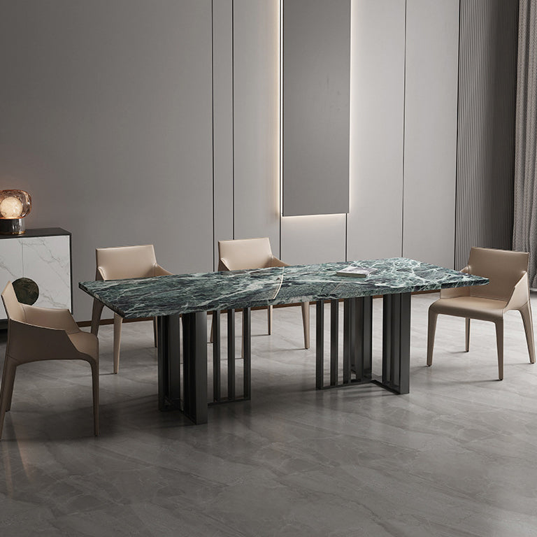 Contemporary 1/2/4/5/7 Pieces Dining Set Metal Dining Table Set 5 Pieces: Table, 4 Chairs Clearhalo 'Dining Room Sets' 'Dining Tables & Seating' 'dining_room_set' 'furn' 'furn_dining_room_set' 'Furniture' 'furniture_dining_room_set' 'Kitchen & Dining Furniture' 4706662