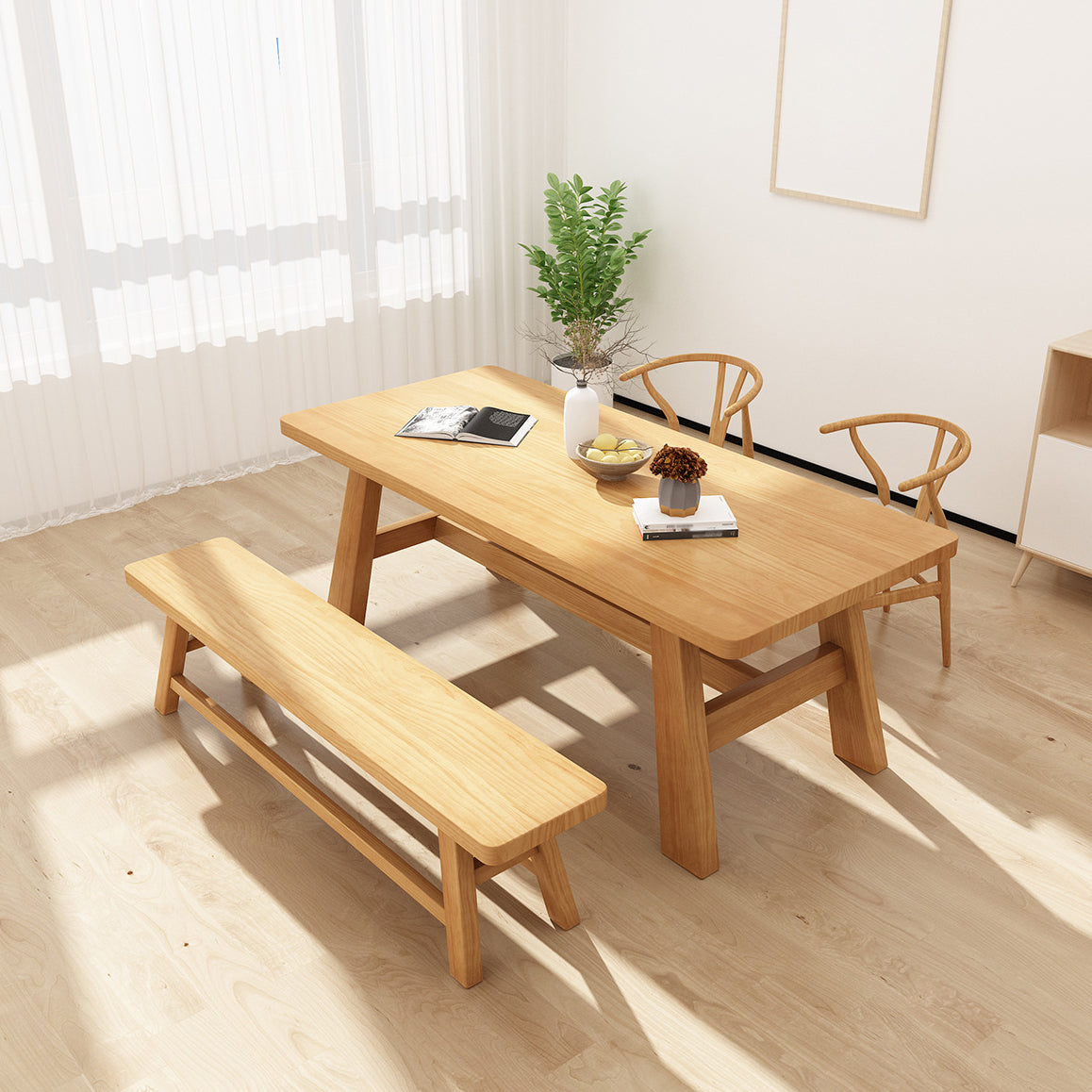 Modern 1/2/5/7 Pieces Dining Sets Solid Wood Dining Table and Chairs Clearhalo 'Dining Room Sets' 'Dining Tables & Seating' 'dining_room_set' 'furn' 'furn_dining_room_set' 'Furniture' 'furniture_dining_room_set' 'Kitchen & Dining Furniture' 4706678
