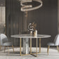 Glam 1/3/4/5/7 Pieces Dinette Set with Sintered Stone Top Round Dining Table Set 3 Pieces: Table, 2 Chairs Clearhalo 'Dining Room Sets' 'Dining Tables & Seating' 'dining_room_set' 'furn' 'furn_dining_room_set' 'Furniture' 'furniture_dining_room_set' 'Kitchen & Dining Furniture' 4706699