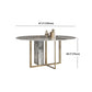 Glam 1/3/4/5/7 Pieces Dinette Set with Sintered Stone Top Round Dining Table Set Clearhalo 'Dining Room Sets' 'Dining Tables & Seating' 'dining_room_set' 'furn' 'furn_dining_room_set' 'Furniture' 'furniture_dining_room_set' 'Kitchen & Dining Furniture' 4706707