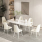 1/2/5/7 Pieces White Dining Set Sintered Stone Rectangle Dining Set with Leather Chairs Clearhalo 'Dining Room Sets' 'Dining Tables & Seating' 'dining_room_set' 'furn' 'furn_dining_room_set' 'Furniture' 'furniture_dining_room_set' 'Kitchen & Dining Furniture' 4706712