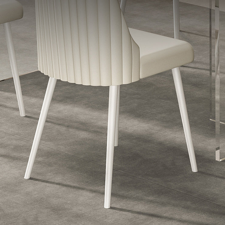 1/2/5/7 Pieces White Dining Set Sintered Stone Rectangle Dining Set with Leather Chairs Clearhalo 'Dining Room Sets' 'Dining Tables & Seating' 'dining_room_set' 'furn' 'furn_dining_room_set' 'Furniture' 'furniture_dining_room_set' 'Kitchen & Dining Furniture' 4706718