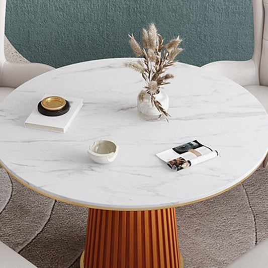 Glam 1/5 Pieces Dining Set Round Stone Dining Table for Dining Room Clearhalo 'Dining Room Sets' 'Dining Tables & Seating' 'dining_room_set' 'furn' 'furn_dining_room_set' 'Furniture' 'furniture_dining_room_set' 'Kitchen & Dining Furniture' 4706739