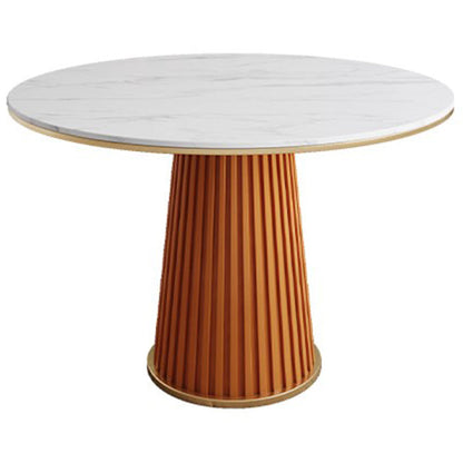 Glam 1/5 Pieces Dining Set Round Stone Dining Table for Dining Room Clearhalo 'Dining Room Sets' 'Dining Tables & Seating' 'dining_room_set' 'furn' 'furn_dining_room_set' 'Furniture' 'furniture_dining_room_set' 'Kitchen & Dining Furniture' 4706742