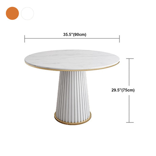 Glam 1/5 Pieces Dining Set Round Stone Dining Table for Dining Room Clearhalo 'Dining Room Sets' 'Dining Tables & Seating' 'dining_room_set' 'furn' 'furn_dining_room_set' 'Furniture' 'furniture_dining_room_set' 'Kitchen & Dining Furniture' 4706749