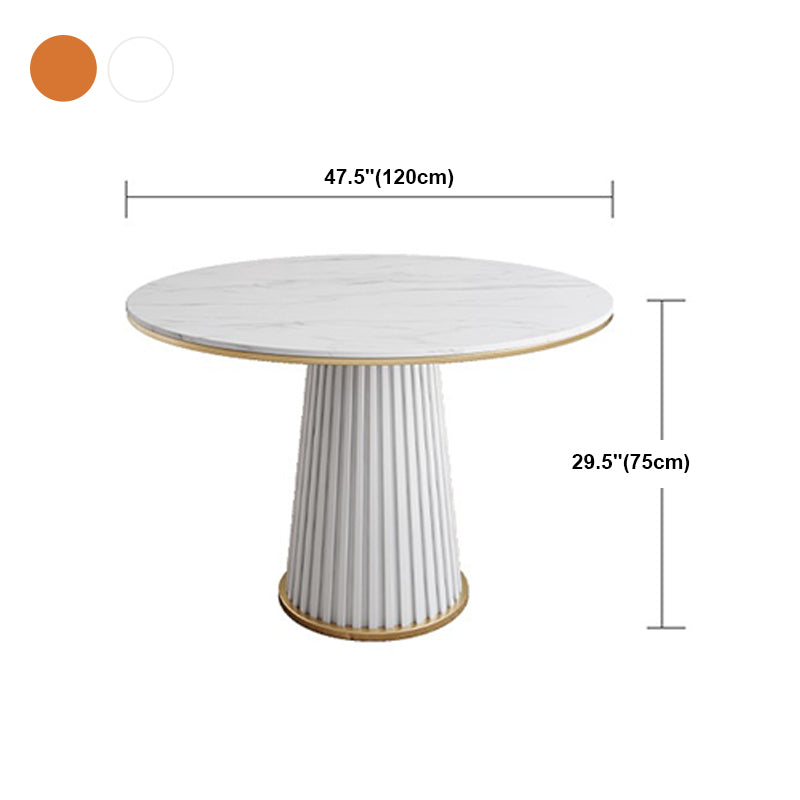 Glam 1/5 Pieces Dining Set Round Stone Dining Table for Dining Room Clearhalo 'Dining Room Sets' 'Dining Tables & Seating' 'dining_room_set' 'furn' 'furn_dining_room_set' 'Furniture' 'furniture_dining_room_set' 'Kitchen & Dining Furniture' 4706751