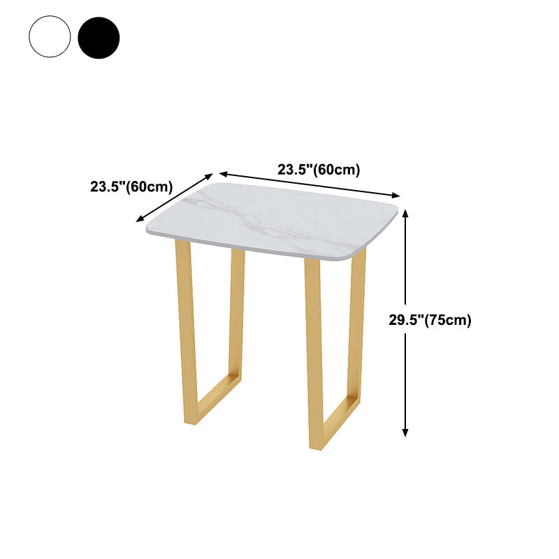 Industrial Style Dining Table Sintered Stone Sled Dining Table with Gold Frame Clearhalo 'Dining Tables & Seating' 'Dining Tables' 'dining_table' 'furn' 'furn_dining_table' 'Furniture' 'furniture_dining_table' 'Kitchen & Dining Furniture' 'kitchen' 'kitchen_dining_table' 4706767