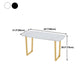 Industrial Style Dining Table Sintered Stone Sled Dining Table with Gold Frame Clearhalo 'Dining Tables & Seating' 'Dining Tables' 'dining_table' 'furn' 'furn_dining_table' 'Furniture' 'furniture_dining_table' 'Kitchen & Dining Furniture' 'kitchen' 'kitchen_dining_table' 4706769