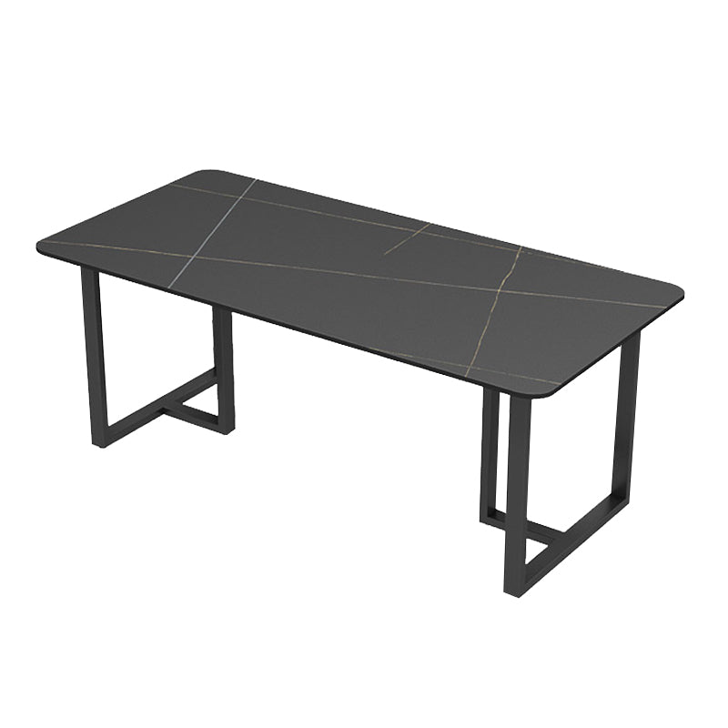 Industrial Style Dining Table Black Base Dining Table for Dining Room Clearhalo 'Dining Tables & Seating' 'Dining Tables' 'dining_table' 'furn' 'furn_dining_table' 'Furniture' 'furniture_dining_table' 'Kitchen & Dining Furniture' 'kitchen' 'kitchen_dining_table' 4706776