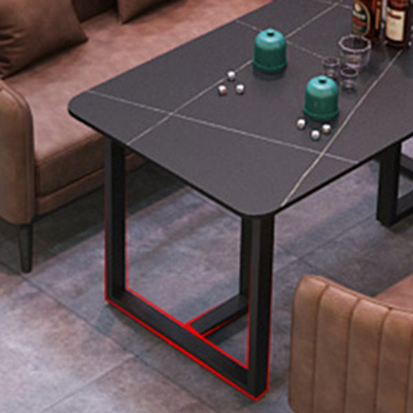 Industrial Style Dining Table Black Base Dining Table for Dining Room Clearhalo 'Dining Tables & Seating' 'Dining Tables' 'dining_table' 'furn' 'furn_dining_table' 'Furniture' 'furniture_dining_table' 'Kitchen & Dining Furniture' 'kitchen' 'kitchen_dining_table' 4706778