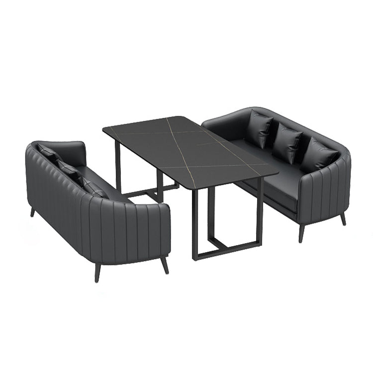 Industrial Style Dining Table Black Base Dining Table for Dining Room Clearhalo 'Dining Tables & Seating' 'Dining Tables' 'dining_table' 'furn' 'furn_dining_table' 'Furniture' 'furniture_dining_table' 'Kitchen & Dining Furniture' 'kitchen' 'kitchen_dining_table' 4706780