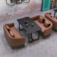 Industrial Style Dining Table Black Base Dining Table for Dining Room Clearhalo 'Dining Tables & Seating' 'Dining Tables' 'dining_table' 'furn' 'furn_dining_table' 'Furniture' 'furniture_dining_table' 'Kitchen & Dining Furniture' 'kitchen' 'kitchen_dining_table' 4706784