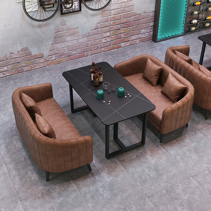 Industrial Style Dining Table Black Base Dining Table for Dining Room Clearhalo 'Dining Tables & Seating' 'Dining Tables' 'dining_table' 'furn' 'furn_dining_table' 'Furniture' 'furniture_dining_table' 'Kitchen & Dining Furniture' 'kitchen' 'kitchen_dining_table' 4706784