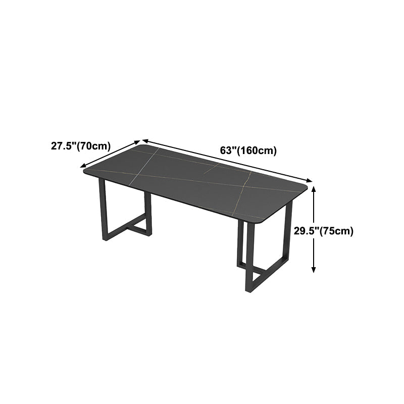Industrial Style Dining Table Black Base Dining Table for Dining Room Clearhalo 'Dining Tables & Seating' 'Dining Tables' 'dining_table' 'furn' 'furn_dining_table' 'Furniture' 'furniture_dining_table' 'Kitchen & Dining Furniture' 'kitchen' 'kitchen_dining_table' 4706790