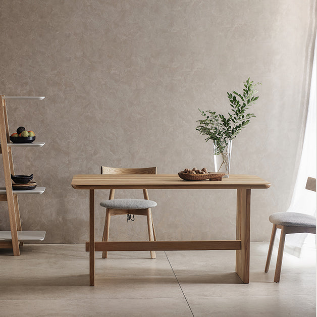 Modern Pine Solid Wood Table for Restaurant Rectangle Dining Table with Trestle Base Clearhalo 'Dining Tables & Seating' 'Dining Tables' 'dining_table' 'furn' 'furn_dining_table' 'Furniture' 'furniture_dining_table' 'Kitchen & Dining Furniture' 'kitchen' 'kitchen_dining_table' 4706805