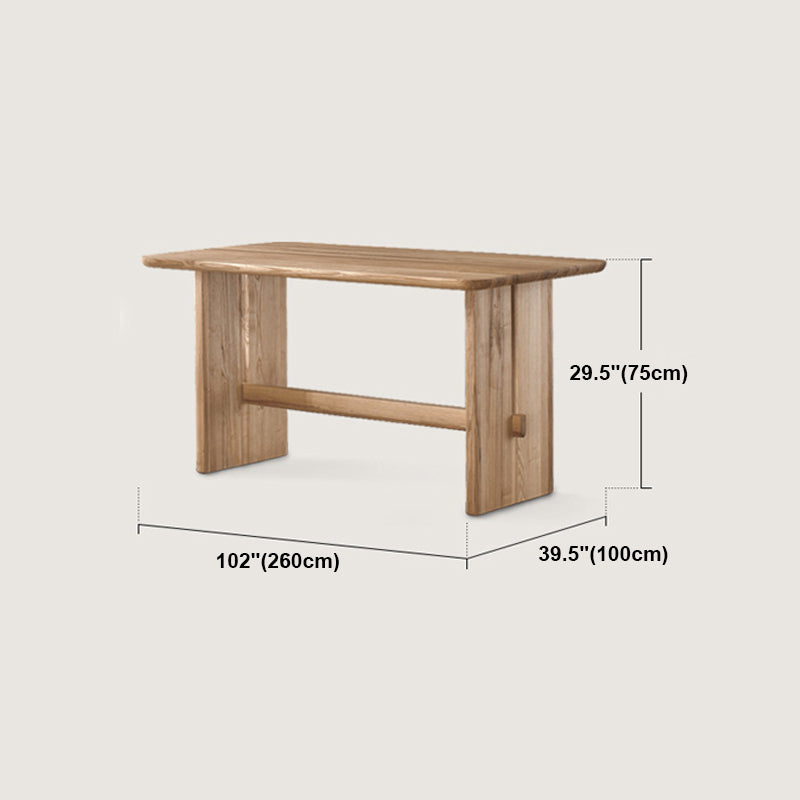 Modern Pine Solid Wood Table for Restaurant Rectangle Dining Table with Trestle Base Clearhalo 'Dining Tables & Seating' 'Dining Tables' 'dining_table' 'furn' 'furn_dining_table' 'Furniture' 'furniture_dining_table' 'Kitchen & Dining Furniture' 'kitchen' 'kitchen_dining_table' 4706812