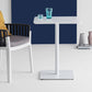 Metal Industrial Square Dining Table Wood Top Table with Pedestal White 23.6"L x 23.6"W x 29.5"H Without Chairs Clearhalo 'Dining Tables & Seating' 'Dining Tables' 'dining_table' 'furn' 'furn_dining_table' 'Furniture' 'furniture_dining_table' 'Kitchen & Dining Furniture' 'kitchen' 'kitchen_dining_table' 4706832