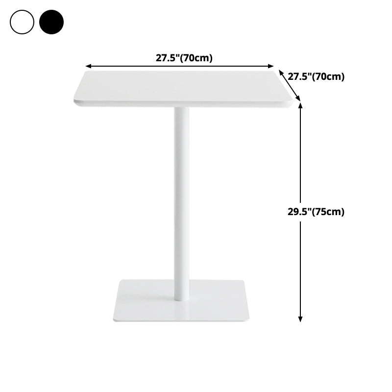 Metal Industrial Square Dining Table Wood Top Table with Pedestal Clearhalo 'Dining Tables & Seating' 'Dining Tables' 'dining_table' 'furn' 'furn_dining_table' 'Furniture' 'furniture_dining_table' 'Kitchen & Dining Furniture' 'kitchen' 'kitchen_dining_table' 4706842