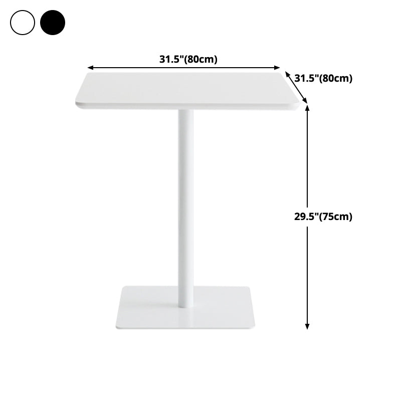 Metal Industrial Square Dining Table Wood Top Table with Pedestal Clearhalo 'Dining Tables & Seating' 'Dining Tables' 'dining_table' 'furn' 'furn_dining_table' 'Furniture' 'furniture_dining_table' 'Kitchen & Dining Furniture' 'kitchen' 'kitchen_dining_table' 4706843