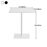 Metal Industrial Square Dining Table Wood Top Table with Pedestal Clearhalo 'Dining Tables & Seating' 'Dining Tables' 'dining_table' 'furn' 'furn_dining_table' 'Furniture' 'furniture_dining_table' 'Kitchen & Dining Furniture' 'kitchen' 'kitchen_dining_table' 4706843