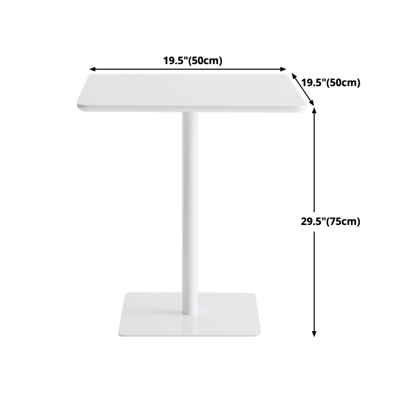 Metal Industrial Square Dining Table Wood Top Table with Pedestal Clearhalo 'Dining Tables & Seating' 'Dining Tables' 'dining_table' 'furn' 'furn_dining_table' 'Furniture' 'furniture_dining_table' 'Kitchen & Dining Furniture' 'kitchen' 'kitchen_dining_table' 4706844