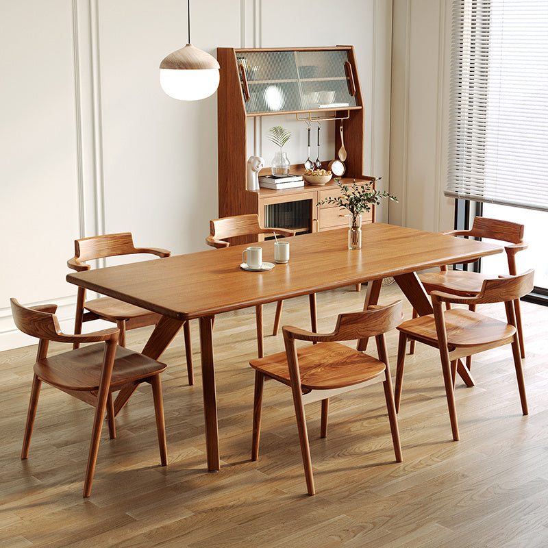 Modern Pine Wood Table for Restaurant Rectangle Dining Table in Nature with 4 Legs 47.2"L x 27.6"W x 29.5"H Without Chairs Clearhalo 'Dining Tables & Seating' 'Dining Tables' 'dining_table' 'furn' 'furn_dining_table' 'Furniture' 'furniture_dining_table' 'Kitchen & Dining Furniture' 'kitchen' 'kitchen_dining_table' 4706845