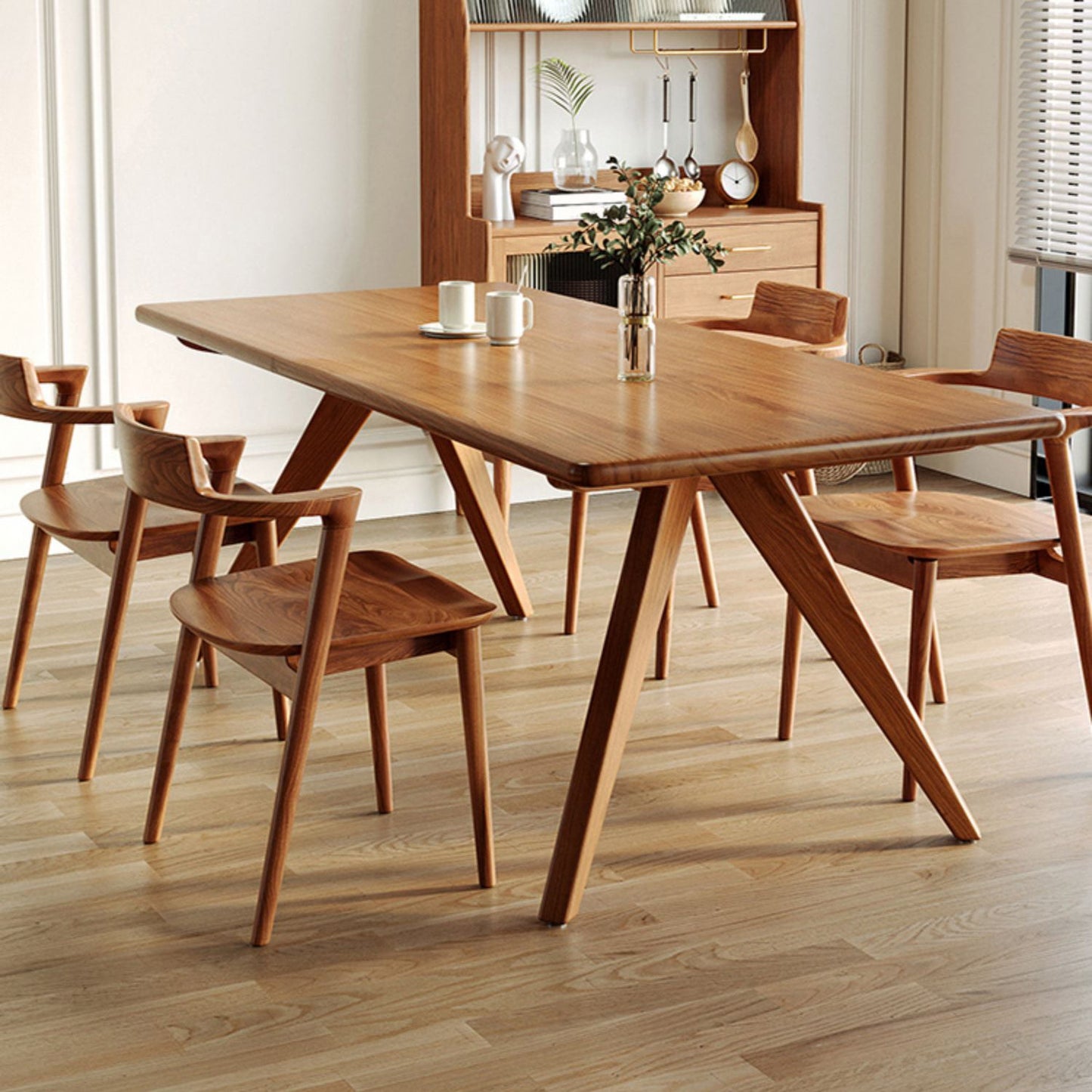 Modern Pine Wood Table for Restaurant Rectangle Dining Table in Nature with 4 Legs Clearhalo 'Dining Tables & Seating' 'Dining Tables' 'dining_table' 'furn' 'furn_dining_table' 'Furniture' 'furniture_dining_table' 'Kitchen & Dining Furniture' 'kitchen' 'kitchen_dining_table' 4706854