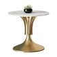 Metal Traditional Luxury Round Table Sintered Stone Indoor Table with Tulip Base Clearhalo 'Dining Tables & Seating' 'Dining Tables' 'dining_table' 'furn' 'furn_dining_table' 'Furniture' 'furniture_dining_table' 'Kitchen & Dining Furniture' 'kitchen' 'kitchen_dining_table' 4706865